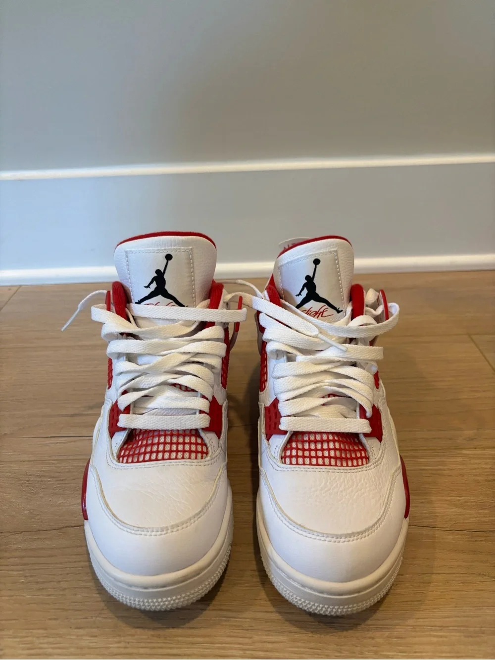 Nike Jordan Men’s ' White and Red Air Basketball Shoes